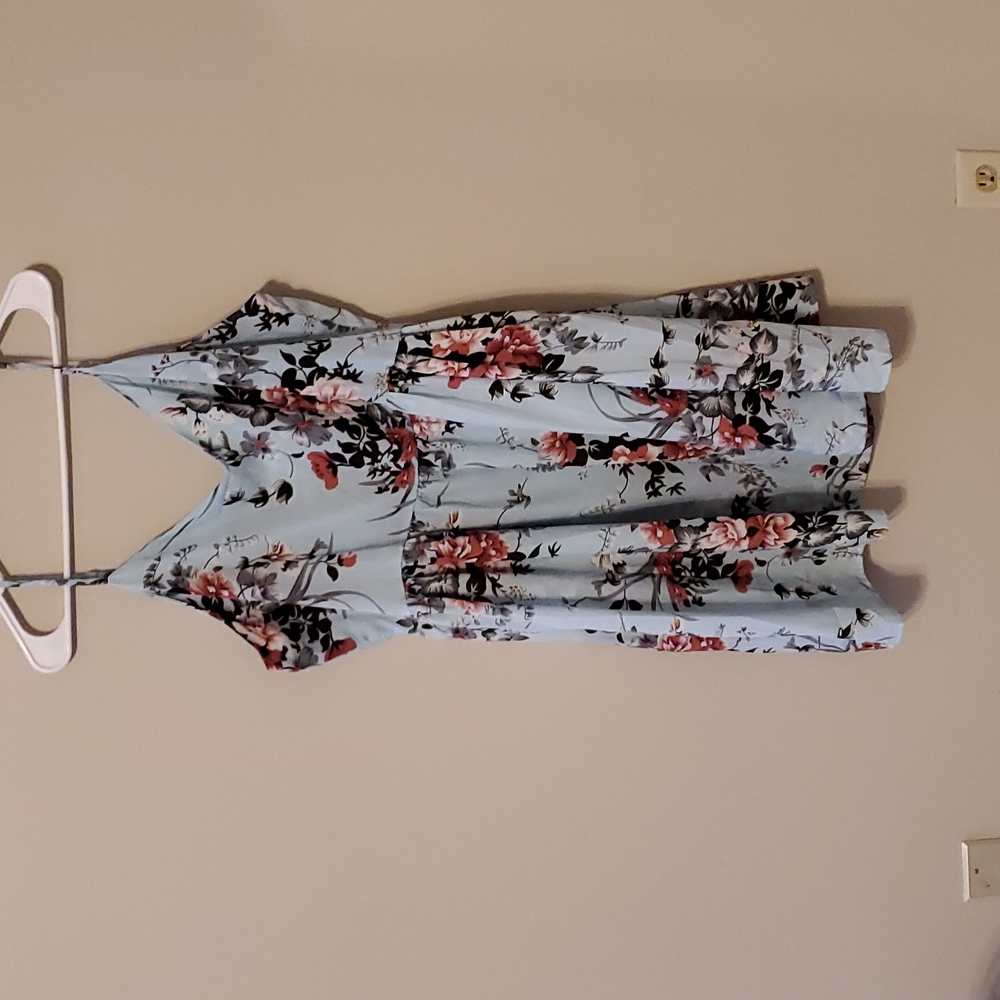 Blue floral dress